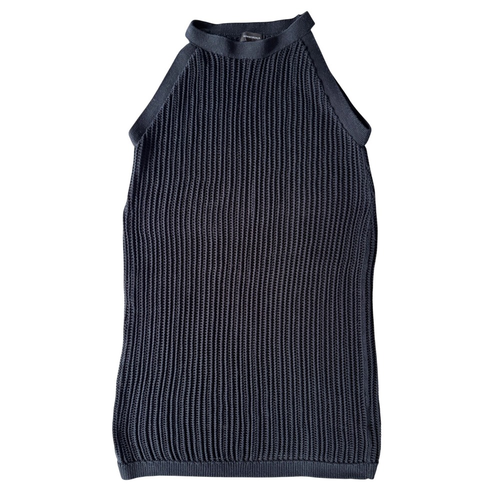 Summersalt Black Knit Halter Top Sleeveless Cotton Sweater Dress Coverup Large - Picture 2 of 4